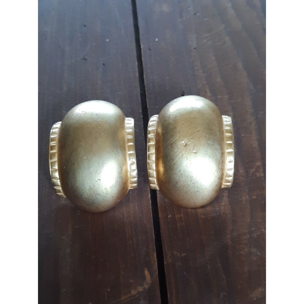 Dauplaise Matte Gold Tone 1980's Runway Statement Clip-on Earrings Rare